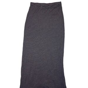 BLACK AND WHITE STRIPED MAXI PENCIL SKIRT
